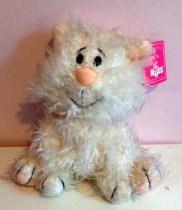 Russ Berrie - Vintage Caress Soft Pet - Frazzle White Cat - Soft Toy - Picture 1 of 2