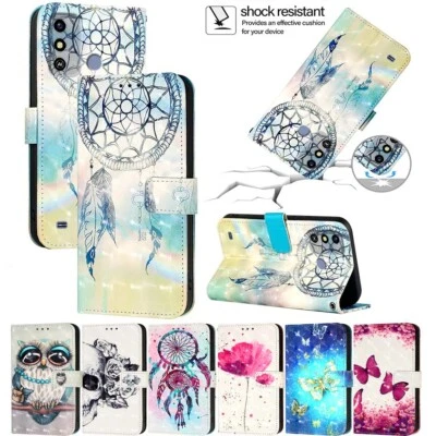 Phone Cover for ZTE Blade A52 A73 A75 V70 V60 3D Shockproof Painted Wallet Book - Image 1 of 4