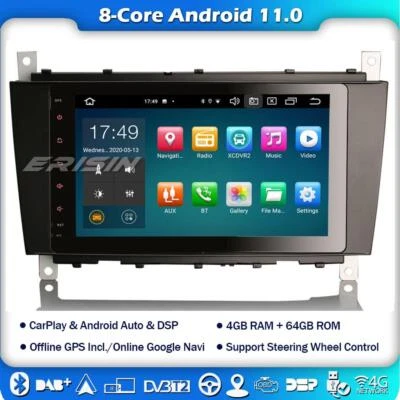 8-Kern DSP Android 12 Autoradio DAB+GPS 64GB Mercedes C/CLC/G Klasse W203 W463 - Bild 1 von 4