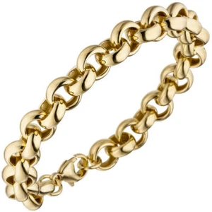 10,2mm Bracelet Pea Bracelet 925 Silver IN Yellow Gold Plated, 21cm - Picture 1 of 3