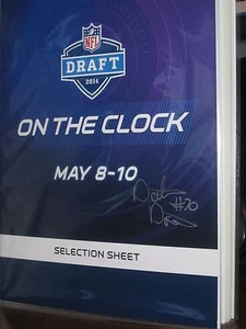 NEW YORK JETS OL DAKOTA DOZIER AUTO 8 X 10 PROGRAM 2014 DRAFT DAY FURMAN COA - Picture 1 of 2