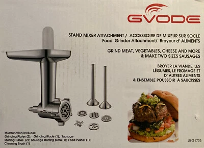 Accesorio para molinillo de alimentos de acero inoxidable apto para batidoras de pie KitchenAid Foto 1 de 4