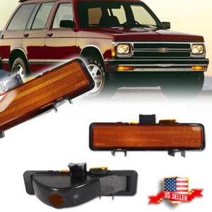 Amber Front Bumper Parking Signal Lights For 83-93 Chevry S-10 / 82-90 GMC S-15 - Picture 1 of 8