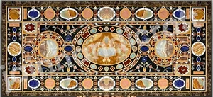 4'x2' black Marble dining coffee Table Top stones Inlay pietra dura Home Decor - Picture 1 of 4