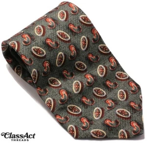 ROBERT TALBOTT Studio Men's 100% Silk Necktie USA Designer PAISLEY Green - Picture 1 of 4