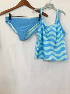New Wonder Nation Stripes Waves Tankini Bikini Set 2pc Blue many sizes UPF 50+ - Picture 1 of 4