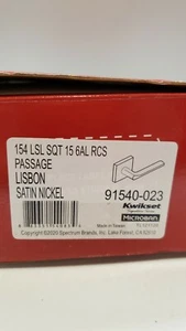 Kwikset 91540-023 Lisbon Door Handle Modern Contemporary Slim Square nickle set - Picture 1 of 12