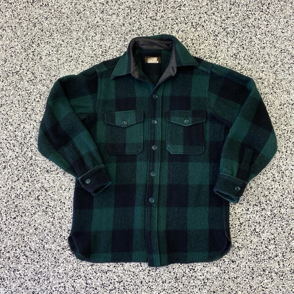 Eddie Bauer Wool Button Up Shirt Long Sleeve Thick Heavy Flannel USA VTG Mens M - Image 1 of 4