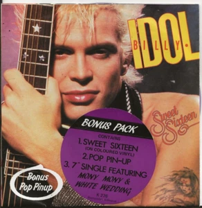 BILLY IDOL SWEET SIXTEEN AUSTRALIA PURPLE VINYL DOUBLE PACK, 2 RECORDS + POSTER - Picture 1 of 6