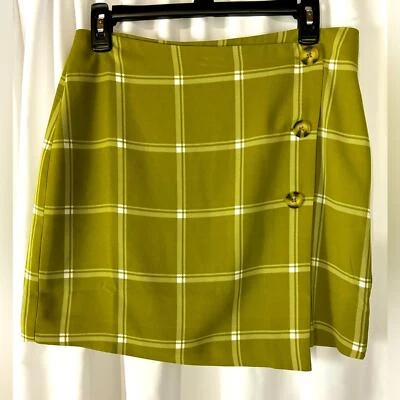 ModCloth Green Tartan Plaid 90s Y2K Wrap Skirt  8 Medium NWT - Image 1 of 4