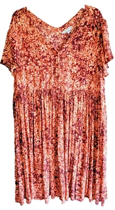 Woman Within Kleid mit Knöpfen Größe 16 W fließend Blumen Plissee Babydoll Boho zierlich - Bild 1 von 4