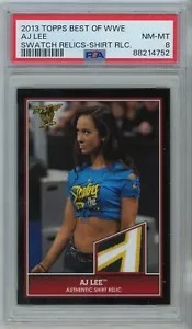 2013 Topps Best of WWE AJ Lee Swatch Relics 3 Color Patch PSA 8 NM-MT POP 1 - Picture 1 of 2
