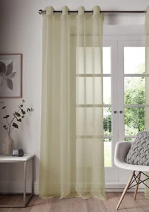 EYELET RING Top Single Plain Voile Net Curtain Sheer Panels FAST DELIVERY - Picture 1 of 14