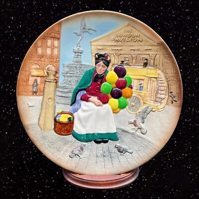 Royal Doulton Decorative Plate The Old Balloon Seller England Ceramic 10”D - Image 1 of 4