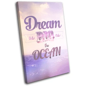 Dream Vintage Tipografía LIENZO ARTE DE PARED Impresión de imagen VA - Imagen 1 de 1