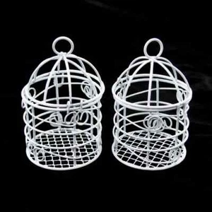 Mini centro de mesa decorativo de metal para jaulas para pájaros, blanco, 12 unidades - Imagen 1 de 1