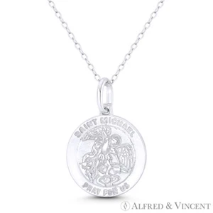 Colgante de plata esterlina 925 San Miguel Arcángel, patrón de la aplicación de la ley - Imagen 1 de 1