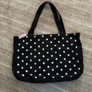 Cacique Black and white polka dot canvas bag NWT - Picture 1 of 6