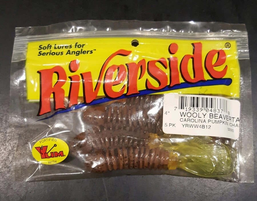 Riverside Lures - 4" Wooly Beavertail 5pk Carolina Pumpkin Chart - Image 1 of 2