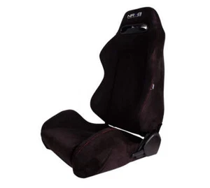 Fits Seat Type-R Reclinable Black Suede w/Red Stich by Nrg Innovation RSC-220L/R - Picture 1 of 1