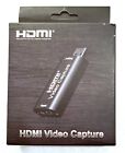 4K HDMI Video Capture Card Adapter HDMI to USB 2.0 + 6 ft Gold Plated HDMI Cable