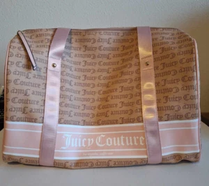 Juicy Couture Billboard-Duffle Weekender Travel Pink & Tan Bag with Wallet - Picture 1 of 24