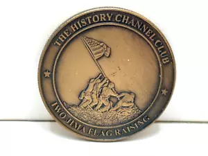 Vintage IWO JIMA FLAG RAISING History Channel Club Medallion Bronze 1.5" D - Picture 1 of 2