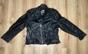 Vintage Storm Riders Lederjacke Herren 52 Motorrad Reißverschluss Biker Bomberjacke - Bild 1 von 22