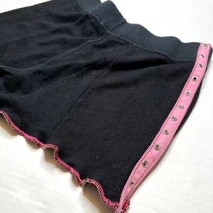 Studded Hot Shorts Size XS Black Pink Sweatpants Booty Pants Upcycled Festival S - Picture 1 of 8