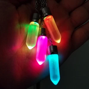 LED Light Up Pendulum Pendant Witchcraft Divination Dowsing Crystal Scrying - Picture 1 of 24