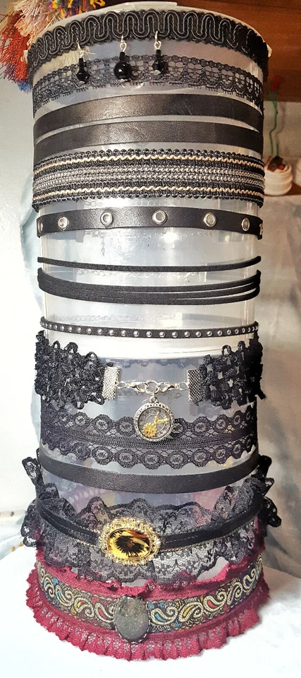 MANY STYLES Lace or Leather Choker Necklace 12-16" Party Prom Holiday Cosplay - Image 1 of 1