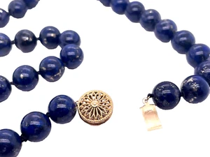 14k Lapis Bead Necklace - Picture 1 of 7