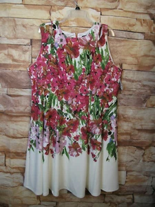 * Roz & Ali Damen lässig formell Fit and Flare Kleid Blumenmuster ärmellos Größe 16 - Bild 1 von 9