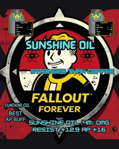 Fallout 76 [PC] Sunshine Oil--MEJOR AP REGEN BUFF EN JUEGO-MEJOR QUE EL CAFÉ X200 - Imagen 1 de 2