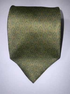 Corbata Ermenegildo Zegna para hombre 100 % seda verde oliva cachemira Italia 3 1/2”, 59 1/2” Foto 1 de 4