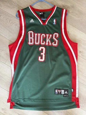 Camiseta de baloncesto de los Milwaukee Bucks Brandon Jennings #3 Adidas (L) Swingman nueva con etiquetas Foto 1 de 2