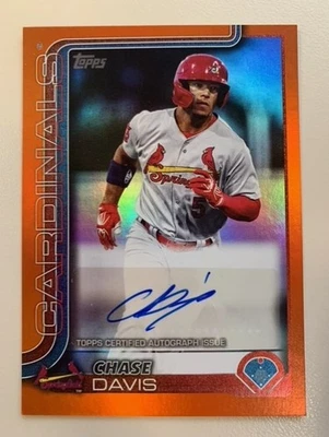 Chase Davis Auto /25 Orange 2025 Topps Pro Debut #PD-154 Cardinals - Image 1 of 2