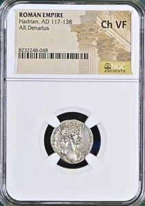 117-138 AD Hadrian AR Denarius NGC Choice CH VF Roman Empire Ancient Silver G... - Picture 1 of 2