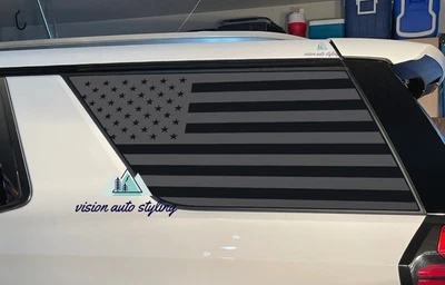 Se adapta a GMC Yukon 2021-2025 cuarto ventana bandera americana calcomanía pegatina negra Foto 1 de 4