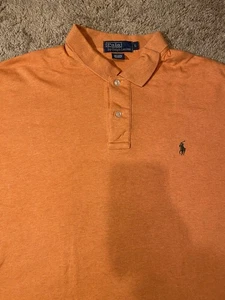 Polo Ralph Lauren Polo Mens Size Large Orange Work School Church Casual Shirt - Picture 1 of 9
