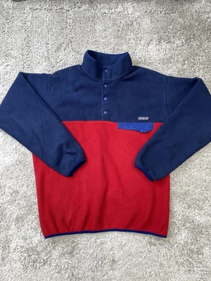 Pullover polar Patagonia Synchilla Snap-T para hombre grande azul rojo bloques de color 25580 Foto 1 de 4