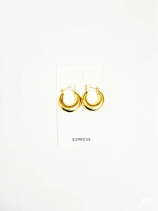 EXPRESS Women's Gold Hoop Earrings NWT - Picture 1 of 3