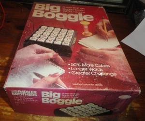 PARKER BROTHERS VINTAGE BIG BOGGLE DADOS JUEGO DE MESA PALABRA COMPLETO CON TEMPORIZADOR - Imagen 1 de 1