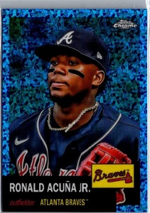2022 Topps Chrome Platinum Anniversary RONALD ACUNA Jr Blue Mini Diamond /199 - Picture 1 of 2