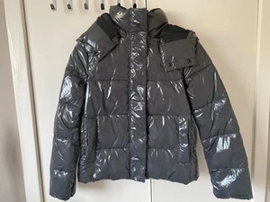 Calvin Klein Jeans ladies grey puffer jacket with removable hood sz S BNWT - Picture 1 of 15