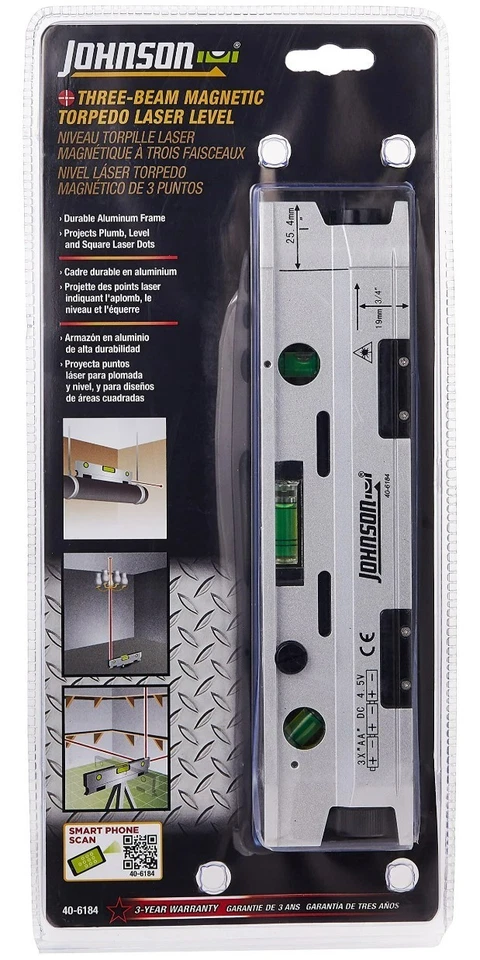 Johnson Level & Tool Magnetic Torpedo Laser Level 40-6184 NEW IN ORIGINAL BOX - Image 1 of 3