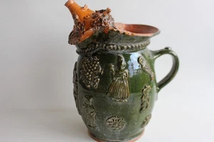 Pichet terre vernissée Faune Art populaire Autriche XIXe siècle (36945) - Picture 1 of 7