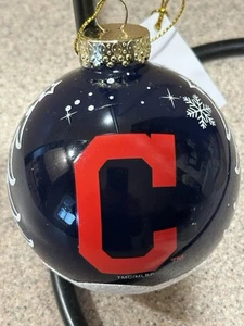 Cleveland Indians MLB Memory Company 3" Glass Christmas Tree Ornament - New - Picture 1 of 9