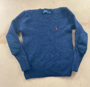 Pull Polo Ralph Lauren Homme – Bleu marine – Col rond – Coudières renforcées - Picture 1 of 11