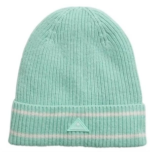 Berretto Athleta Daily Knit turchese come nuovo polsino a righe verde menta taglia unica nuovo con etichette - Foto 1 di 4
